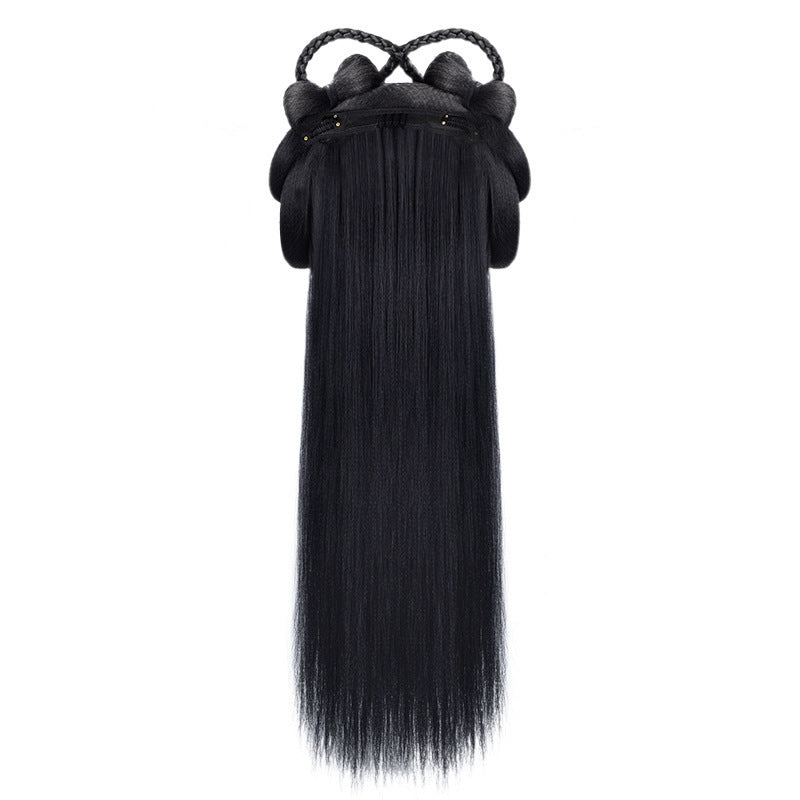 Ancient Costume Wig Female Ancient Style Han Chinese Clothing Lazy Whole Head Cover