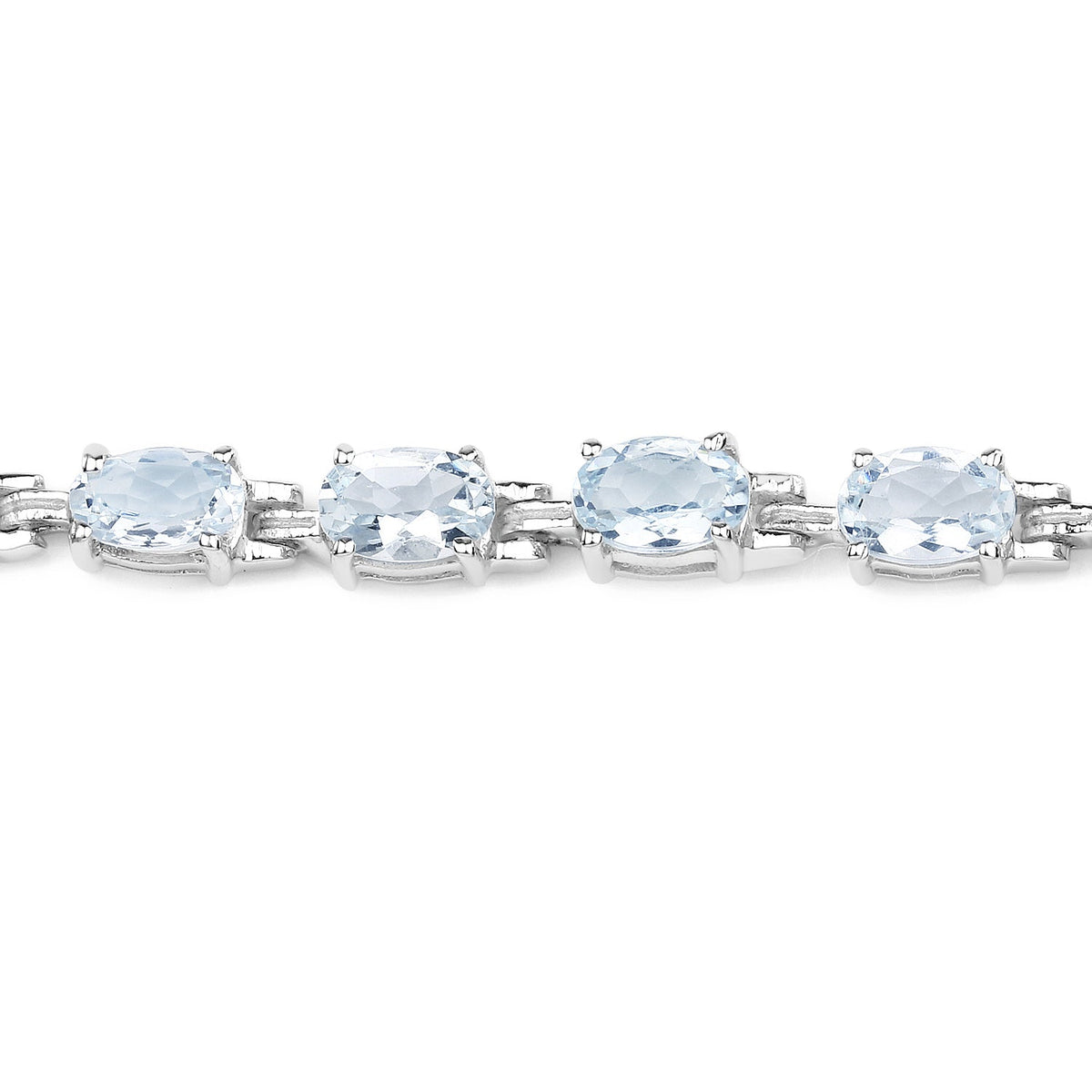8.80 Carat Genuine Aquamarine .925 Sterling Silver Bracelet