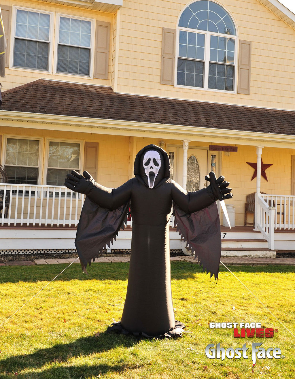 6 FT Ghost Face Lawn Light Up Inflatable