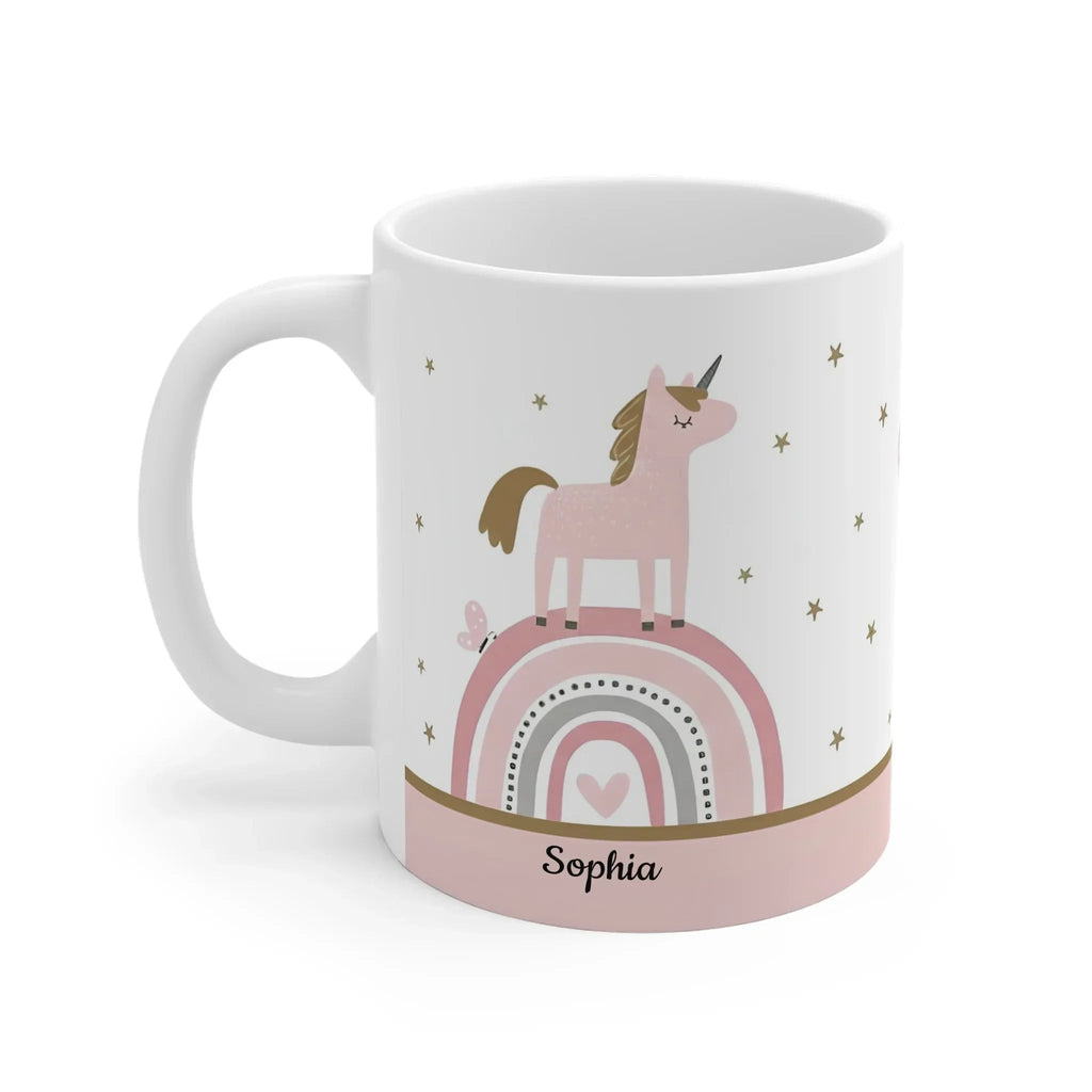 Pink Rainbow Mug | Sparkle Like a Unicorn | Personalized Name