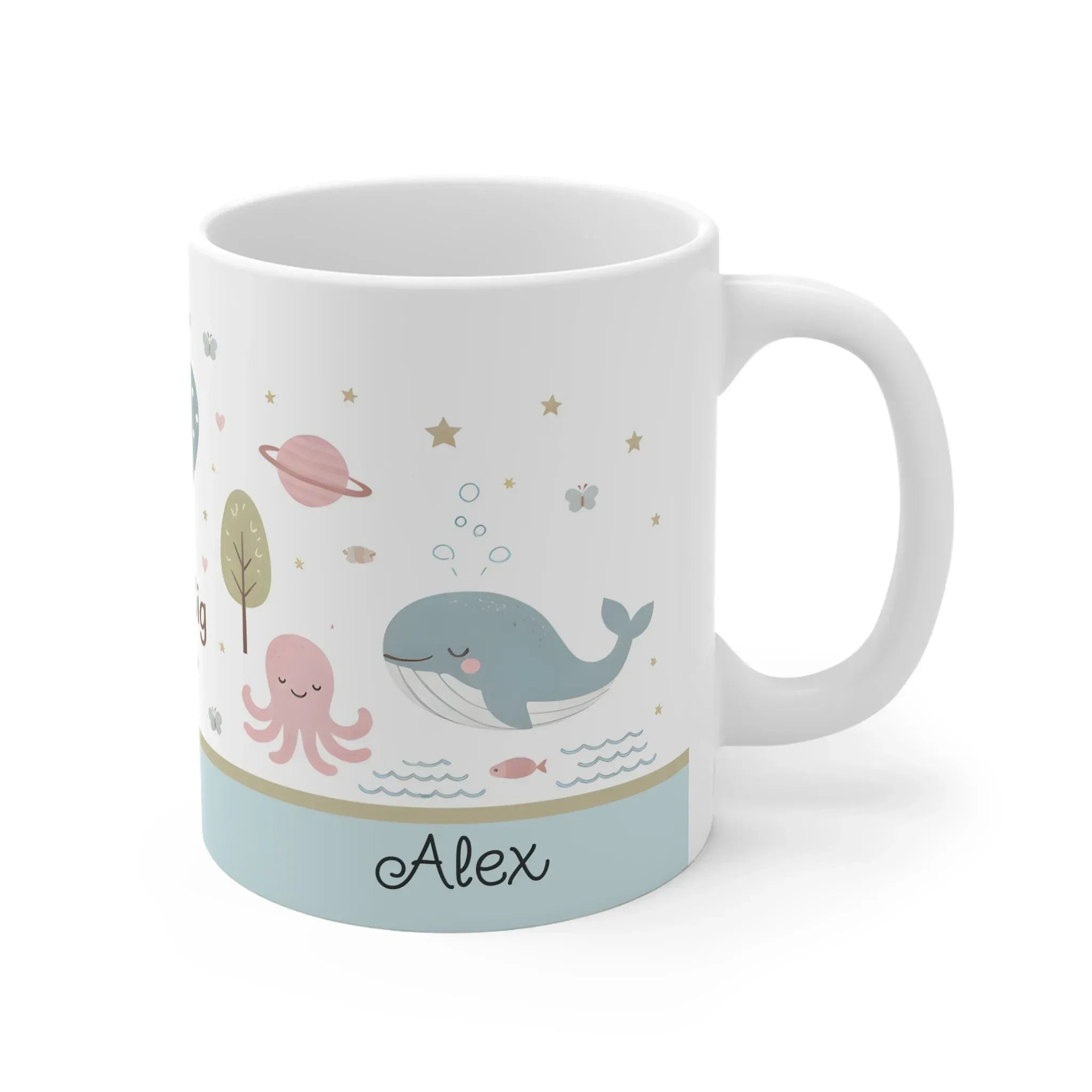 Dream Big Whale Octopus Heart Ocean Mug | Personalized Sea Name Gift