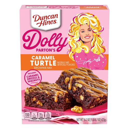 Duncan Hines Dolly Partons Caramel Turtle Flavored Brownie Mix, 16.7 Oz.