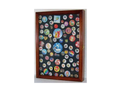 Collector Medal/Lapel Pin Display Case Holder Cabinet Shadow Box (Walnut Finish).