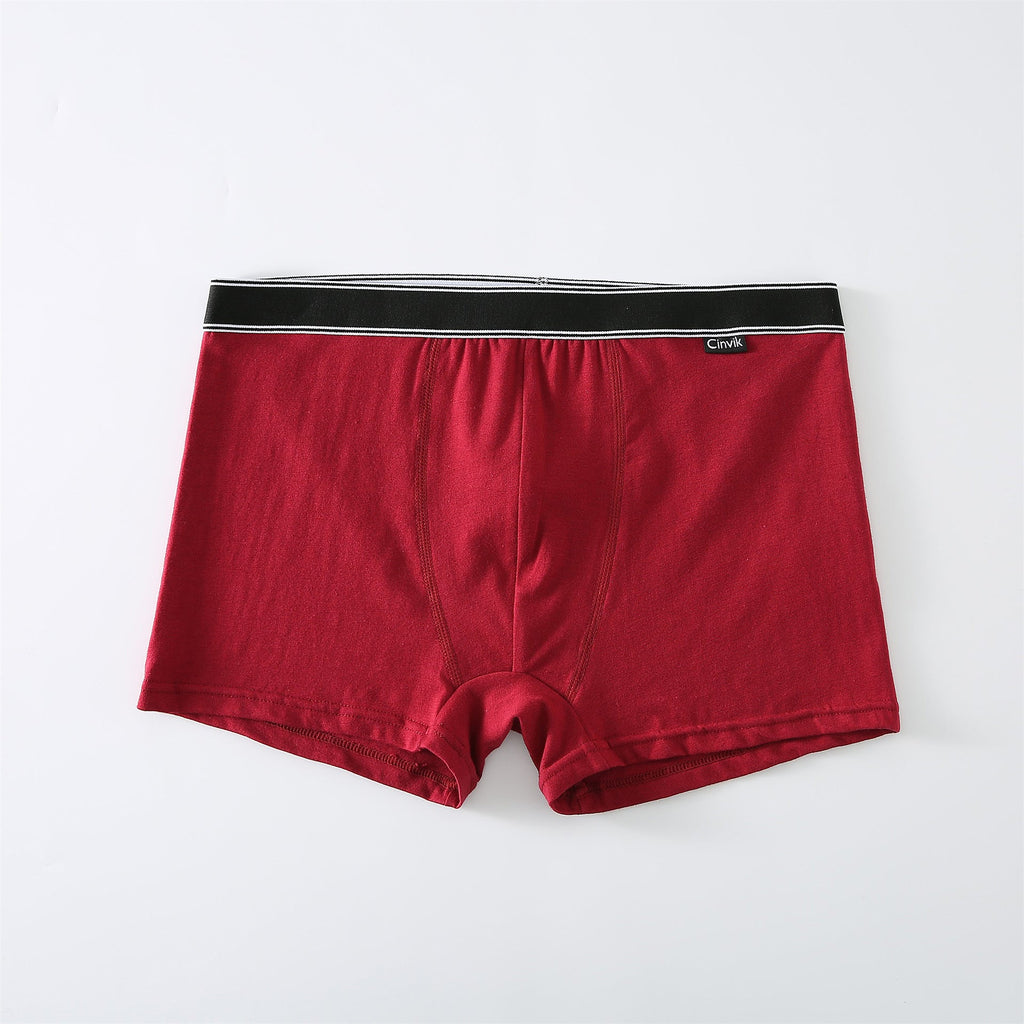 Cotton Mid-rise Boxer Briefs Breathable Men's Underpants