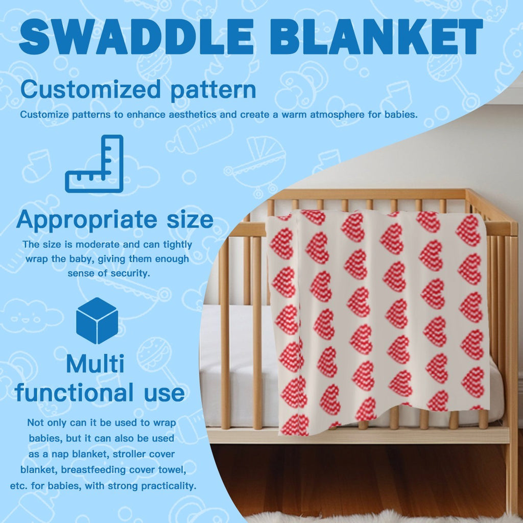 Personalized Baby Swaddle Blanket & Hat Set with Custom Name – Pixel Heart Design