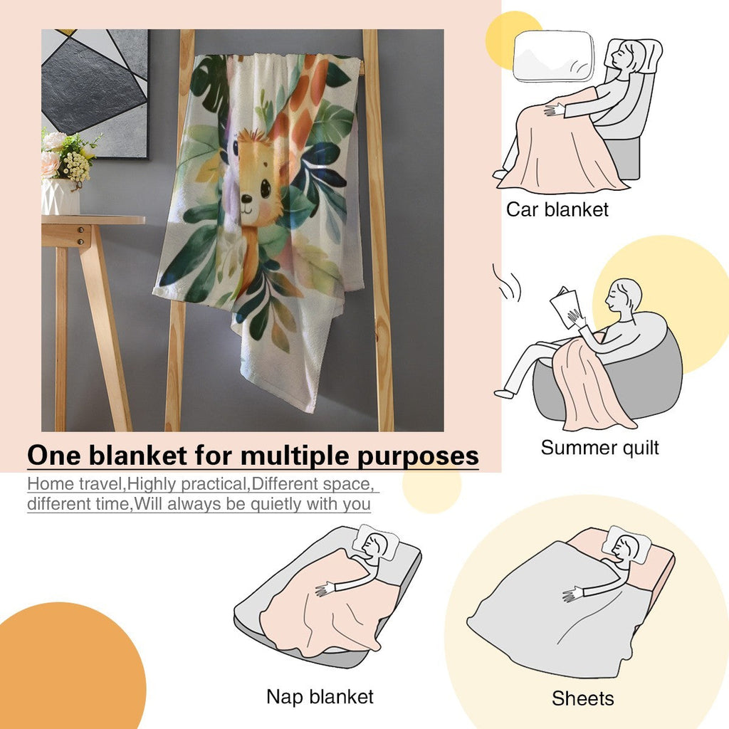 Personalized Safari Animals Blanket with Name | Custom Baby & Kids Gift
