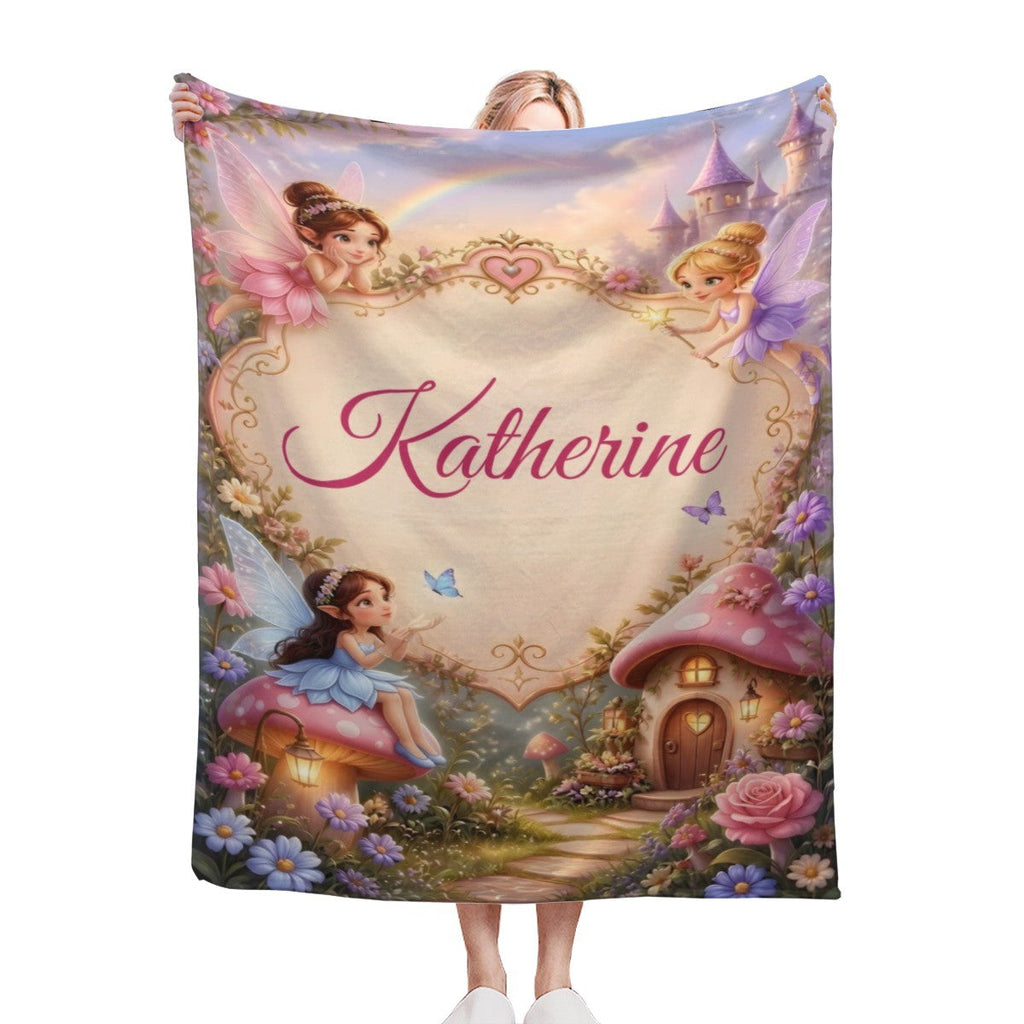 Once Upon a Time Fairy Tale Personalized Name Blanket – Enchanted Kids Fleece Throw