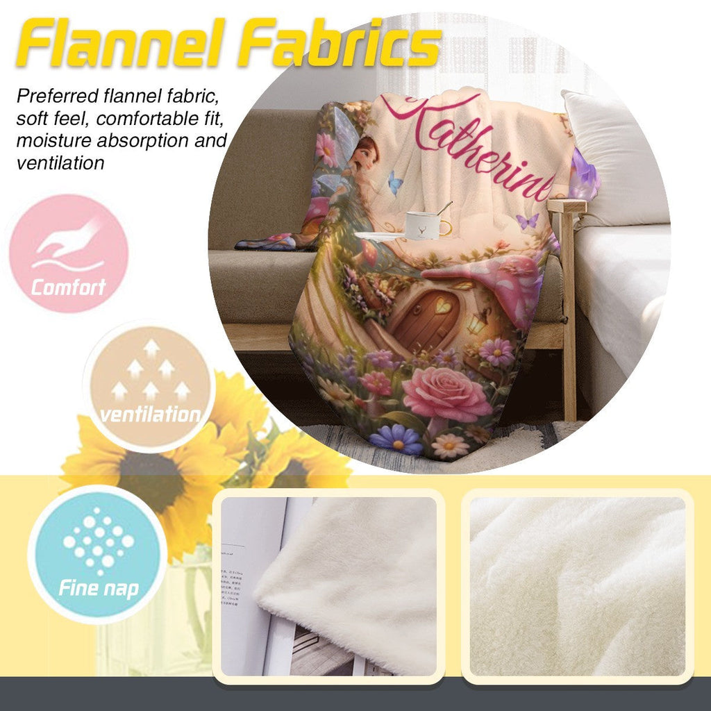 Once Upon a Time Fairy Tale Personalized Name Blanket – Enchanted Kids Fleece Throw