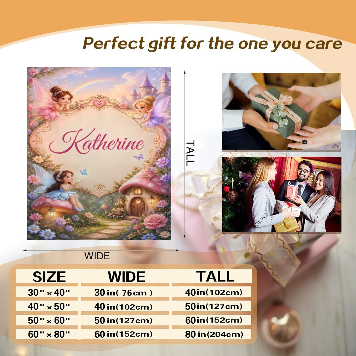 Once Upon a Time Fairy Tale Personalized Name Blanket – Enchanted Kids Fleece Throw
