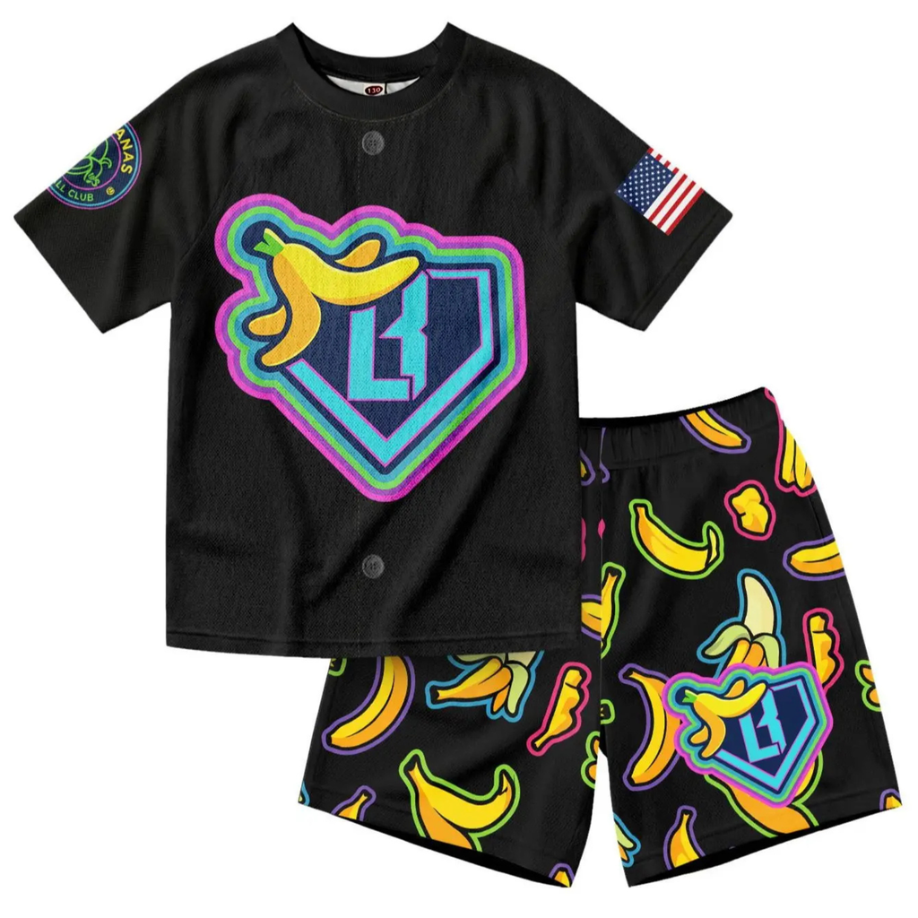Funny Dabbing Banana USA Flag Baseball Set