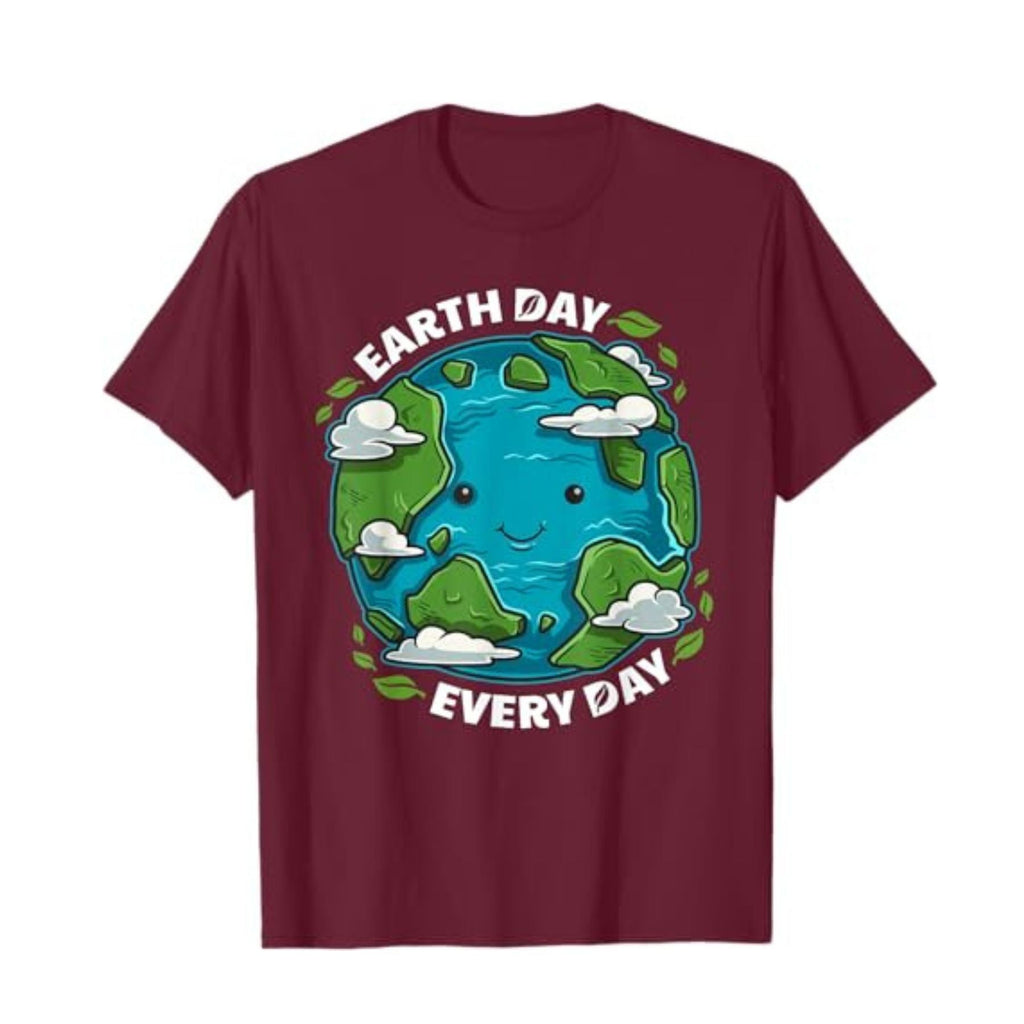 "Earth Day Every Day" T-Shirt – Cute Eco-Friendly Graphic Tee, Sustainable Unisex Cotton Nature Shirt