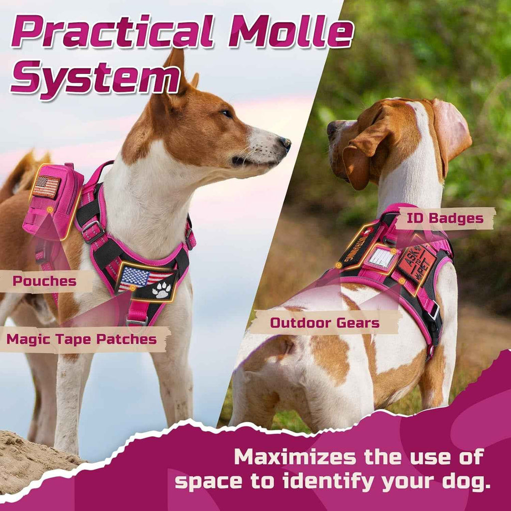No-Pull Tactical Dog Harness MOLLE Vest with Handle