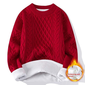 Red round neck with fleece