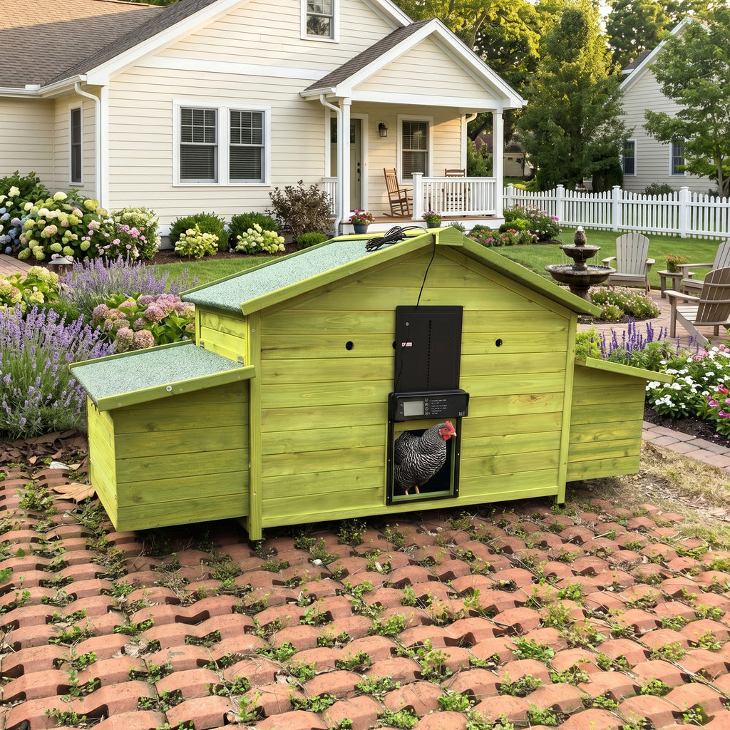 70" Automatic Chicken Coop with Solar-Powered Door