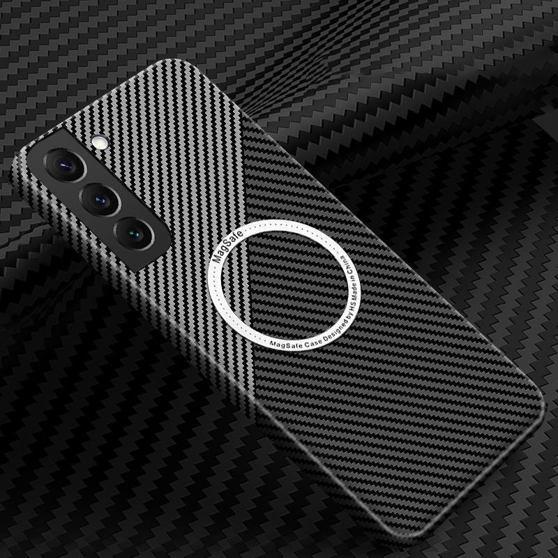Carbon Fiber Phone Shell Magnetic Kevlar Drop-resistant Protective Case