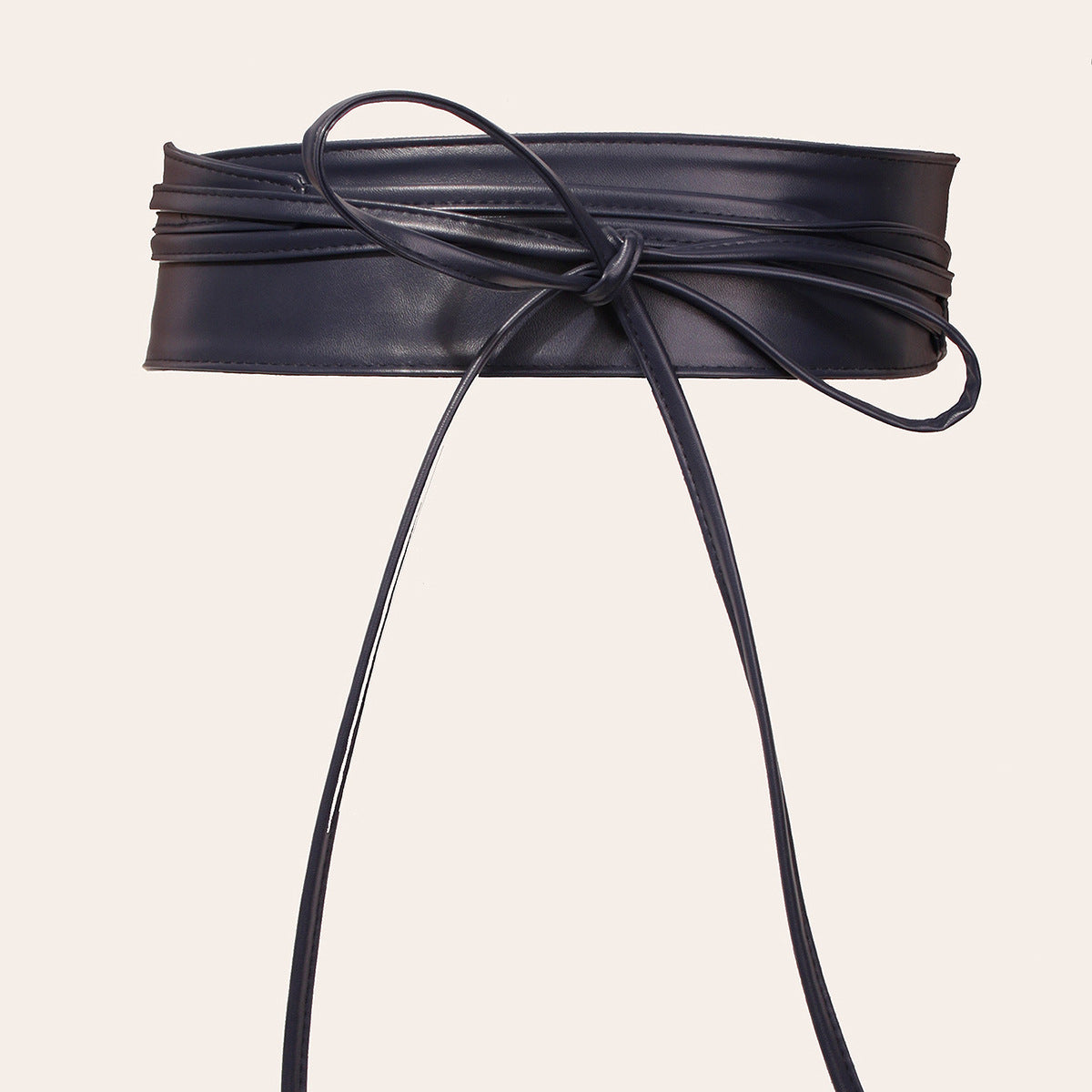 Womens Faux Leather Wide Waist Cincher With Lace-up Bow Detail Belt