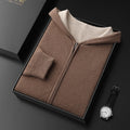 Men's Cashmere Zipper Cardigan Hooded Double-sided Sweater Coat