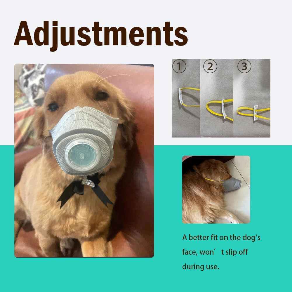 Dog Face Mask Anti Smoke Air Filter Respirator Medium Large Dogs 3 Pack