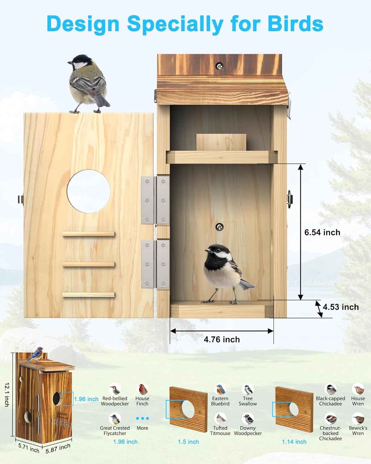 Bird House Camera Solar WiFi 2K HD Smart Birdhouse Motion Detection