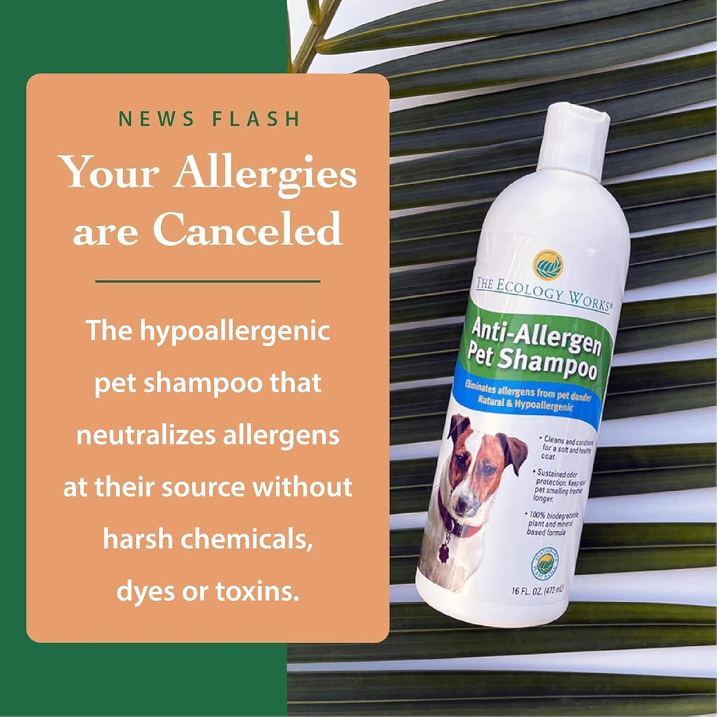 Anti-Allergen Pet Shampoo for Dogs & Cats with Sensitive Skin, 16oz