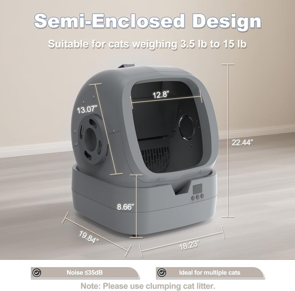 Automatic Self Cleaning Cat Litter Box App Control Weight Monitor