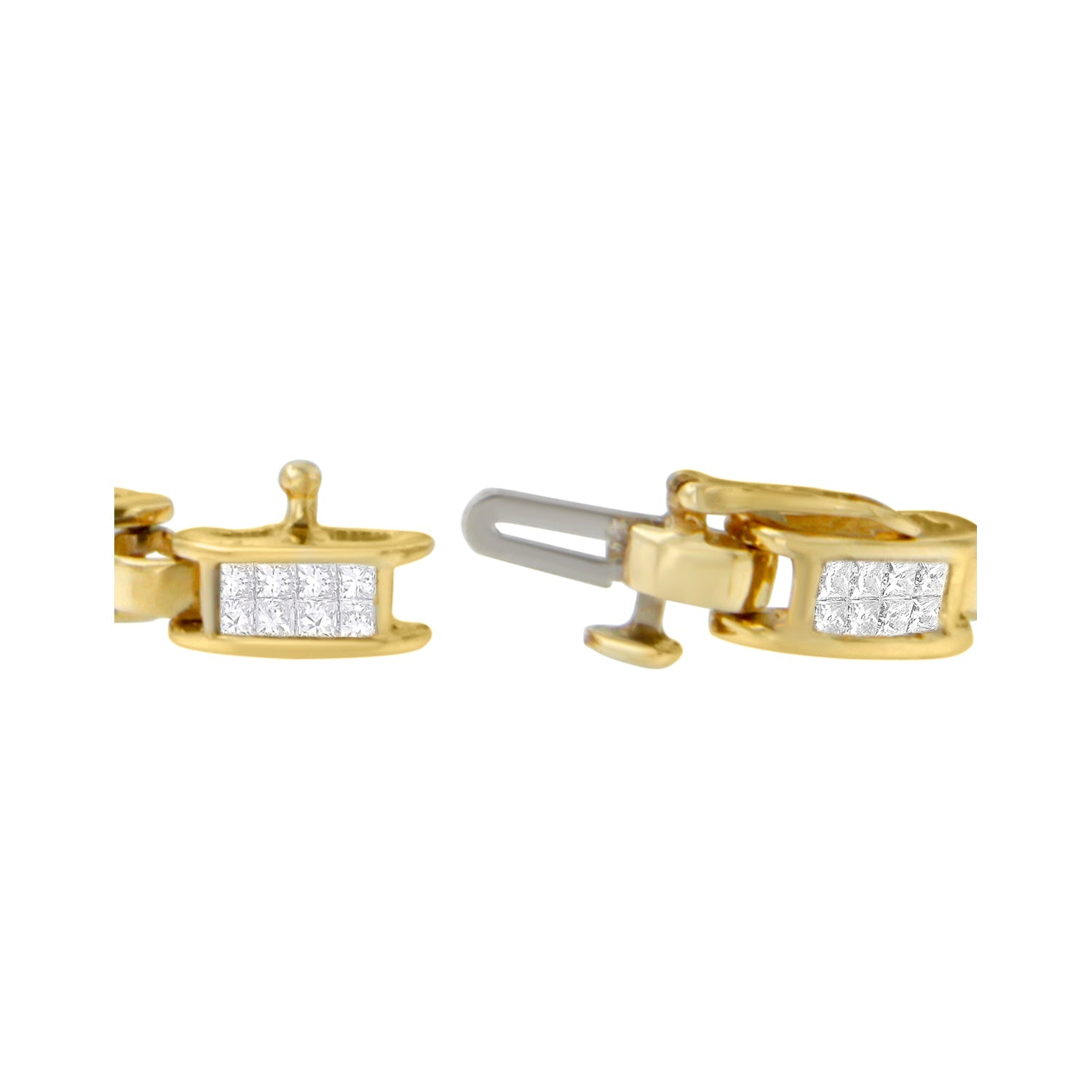 14K Yellow Gold Princess-Cut Diamond Links of Love Bracelet (2.00 cttw, H-I Color, SI2-I1 Clarity)