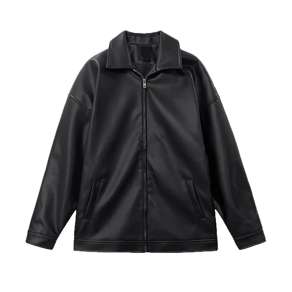Men's Korean Leather Casual Baseball Jacket
