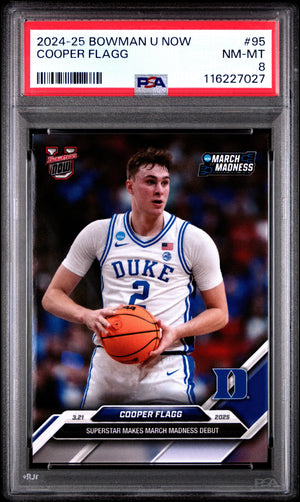 Graded 2024 Topps Bowman U Now Cooper Flagg #95 Rookie RC Basketball Card PSA 8 Near Mint