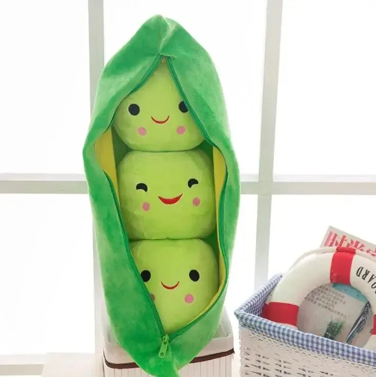 25cm Kawaii Pea Plush – Soft Pea-Shaped Pillow Toy for Kids