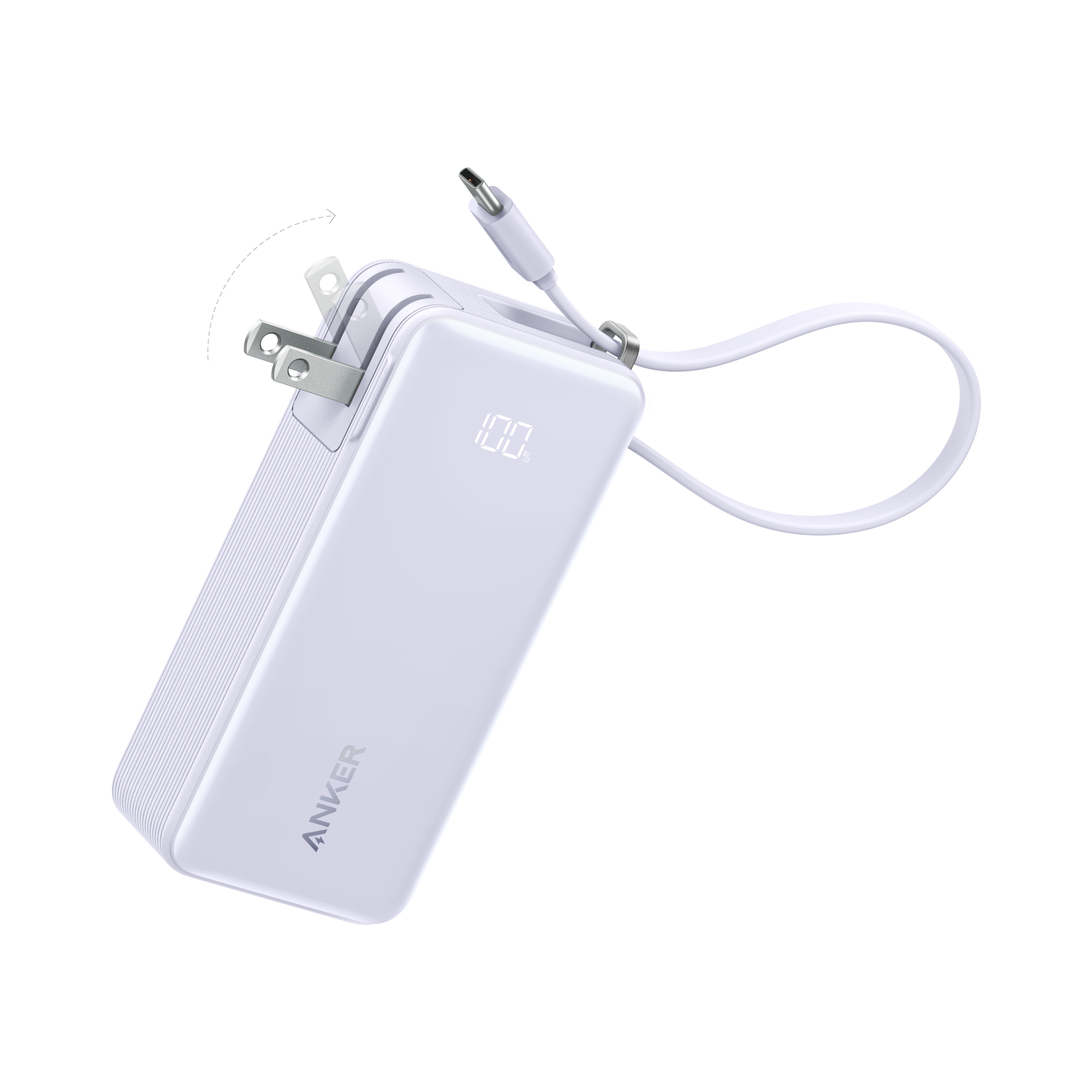 Anker Power Bank (10K, Fusion, Built-In Cable)