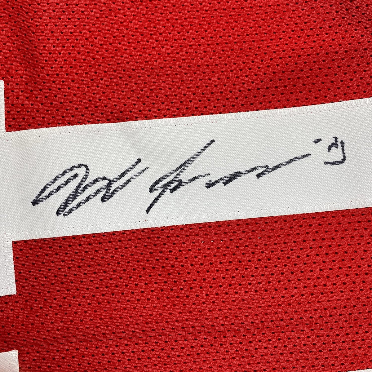 Framed Autographed/Signed Jaxon Smith-Njigba 35x39 Ohio State Red College Football Jersey Beckett BAS COA