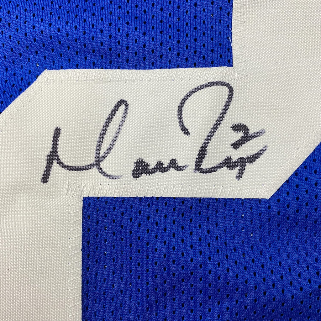 Framed Autographed/Signed Matt Ryan 35x39 Indianapolis Blue Football Jersey Beckett BAS COA