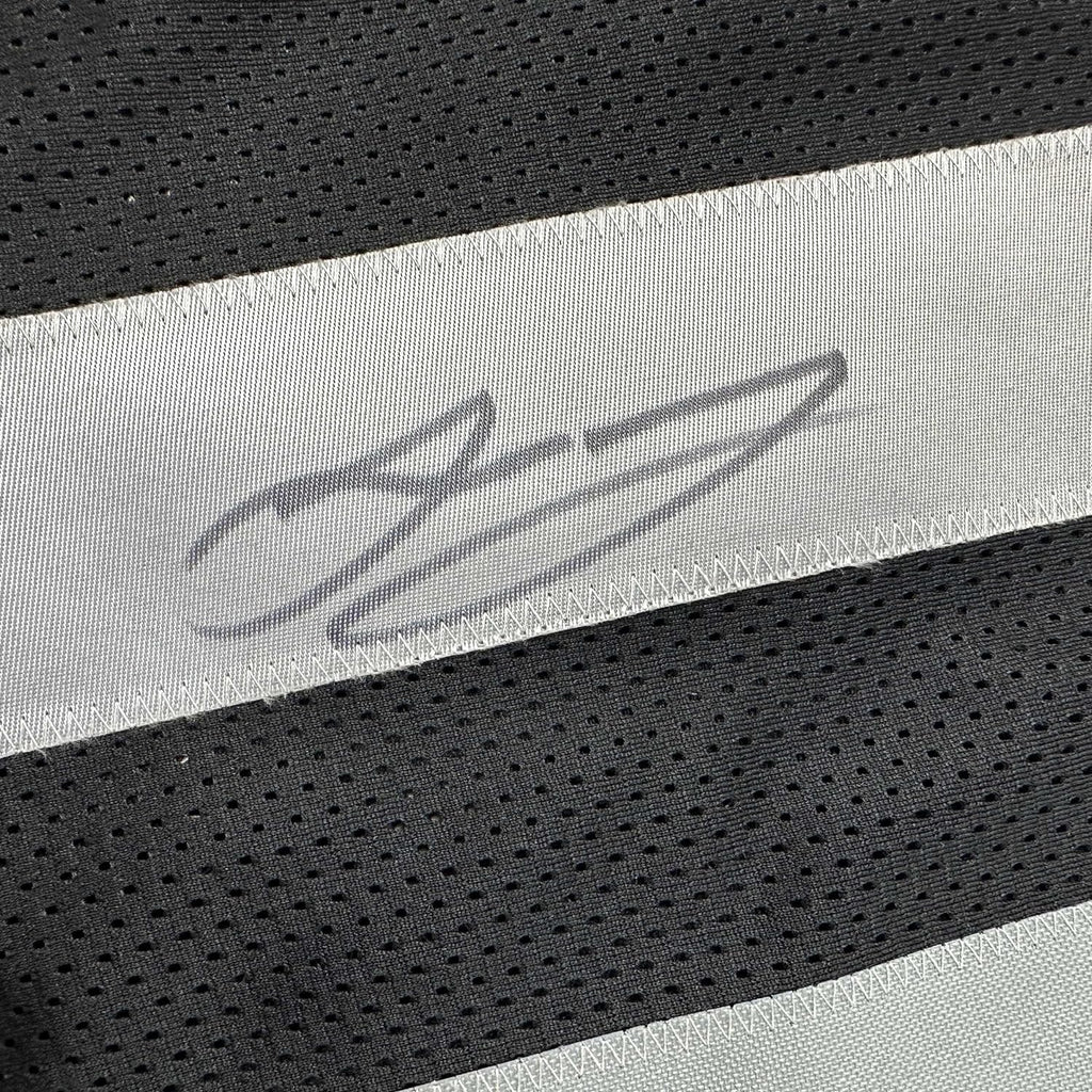 Framed Autographed/Signed Jakobi Meyers 35x39 Las Vegas Oakland Black Football Jersey Beckett BAS COA