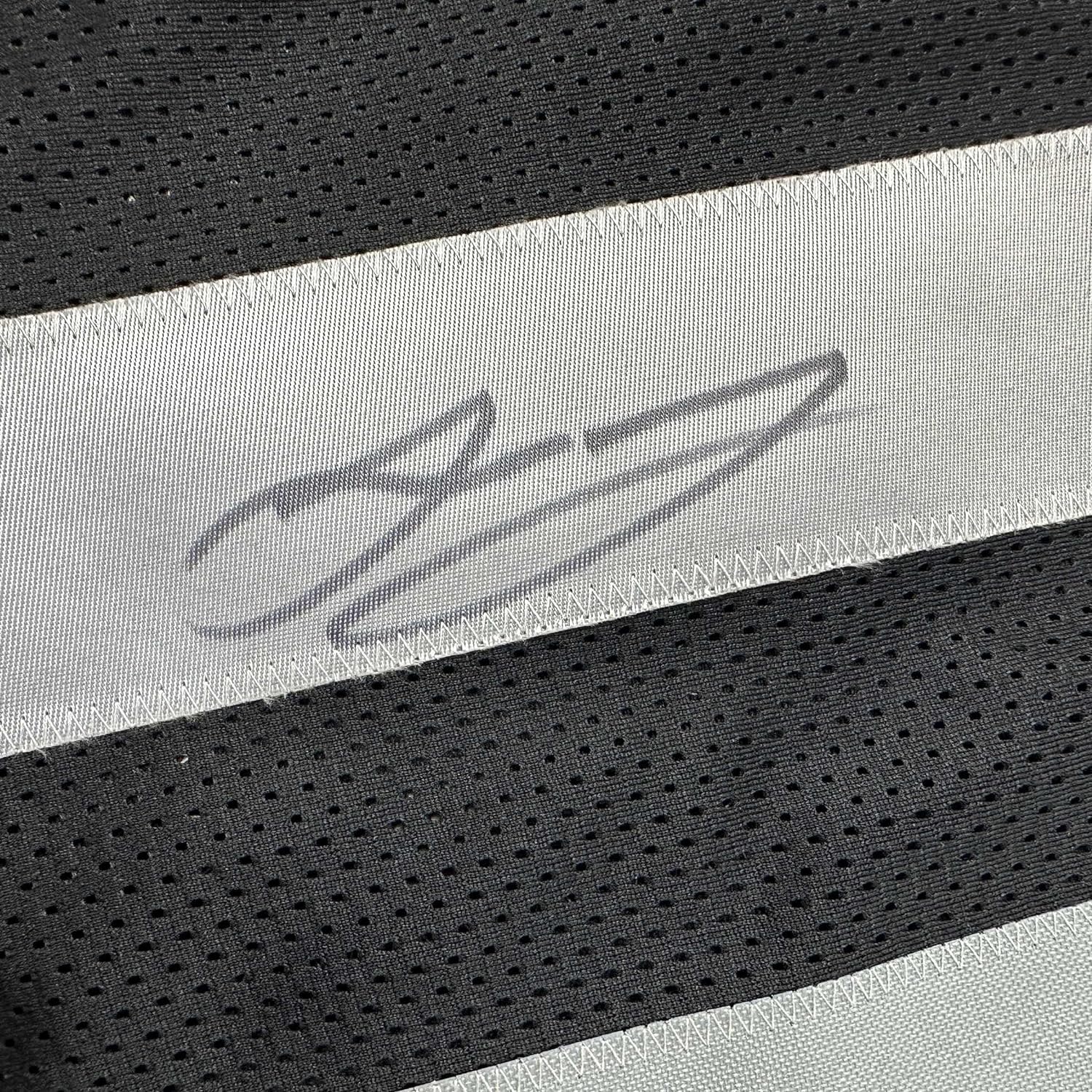 Framed Autographed/Signed Jakobi Meyers 35x39 Las Vegas Oakland Black Football Jersey Beckett BAS COA