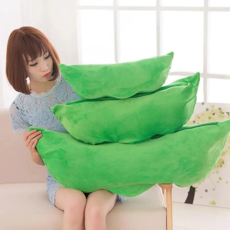 25cm Kawaii Pea Plush – Soft Pea-Shaped Pillow Toy for Kids