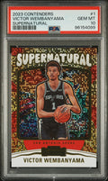 Graded 2023 Panini Contenders Victor Wembanyama #1 Super Natural Rookie RC Basketball Card PSA 10 Gem Mint