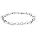 .925 Sterling Silver 1/2 Cttw Linked Infinity Anklet