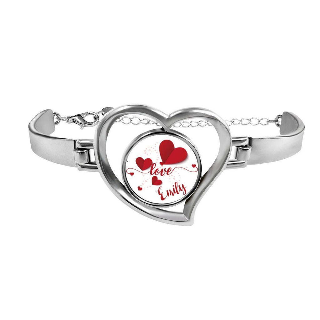 Personalized Heart Bracelet – Custom Name Love Bangle