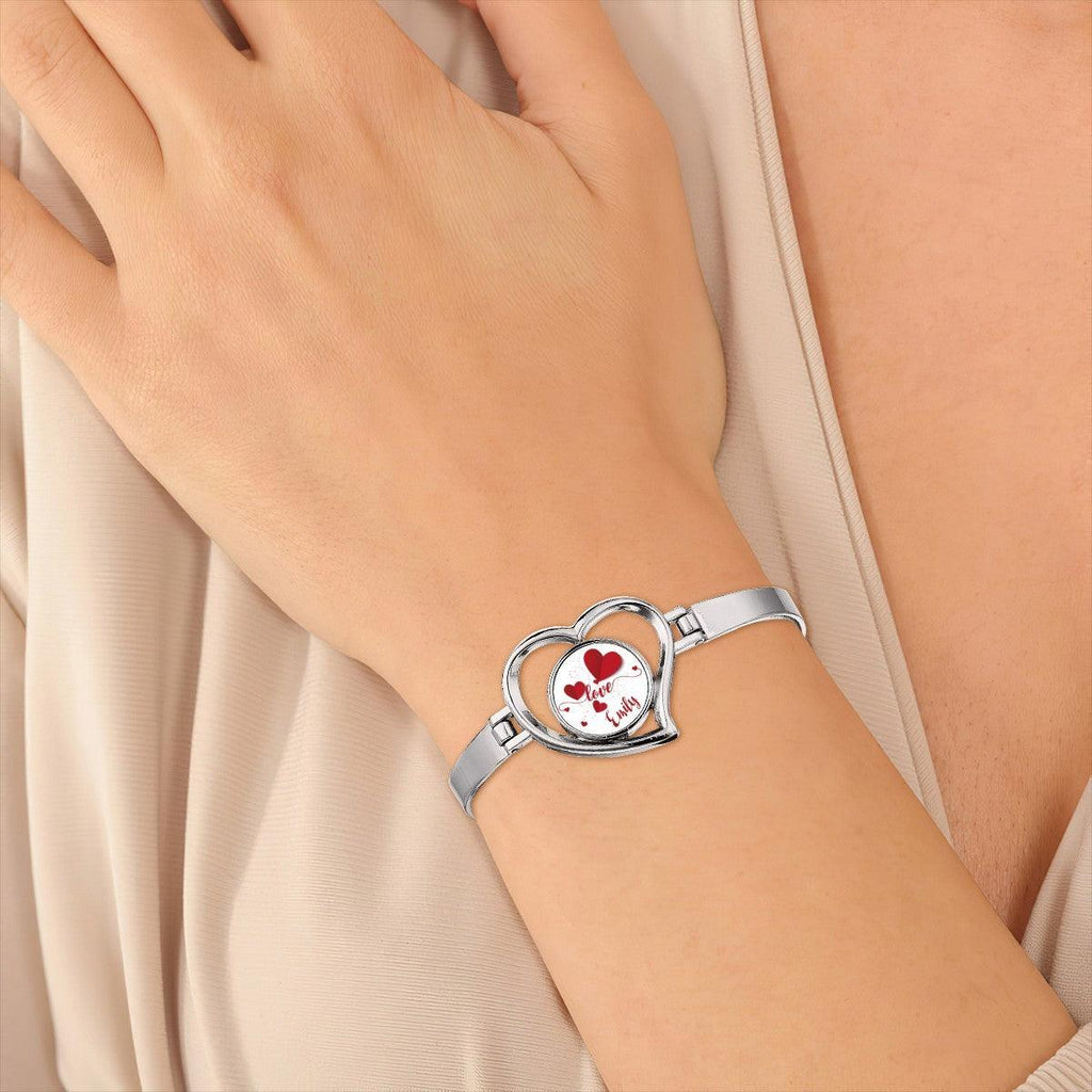 Personalized Heart Bracelet – Custom Name Love Bangle