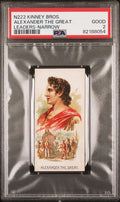 Graded 1889 N222 Kinney Bros. Leaders Alexander the Great Baseball Tobacco Card PSA 2 Good