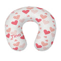 Personalized Hearts Travel Neck Pillow | Custom Name Gift