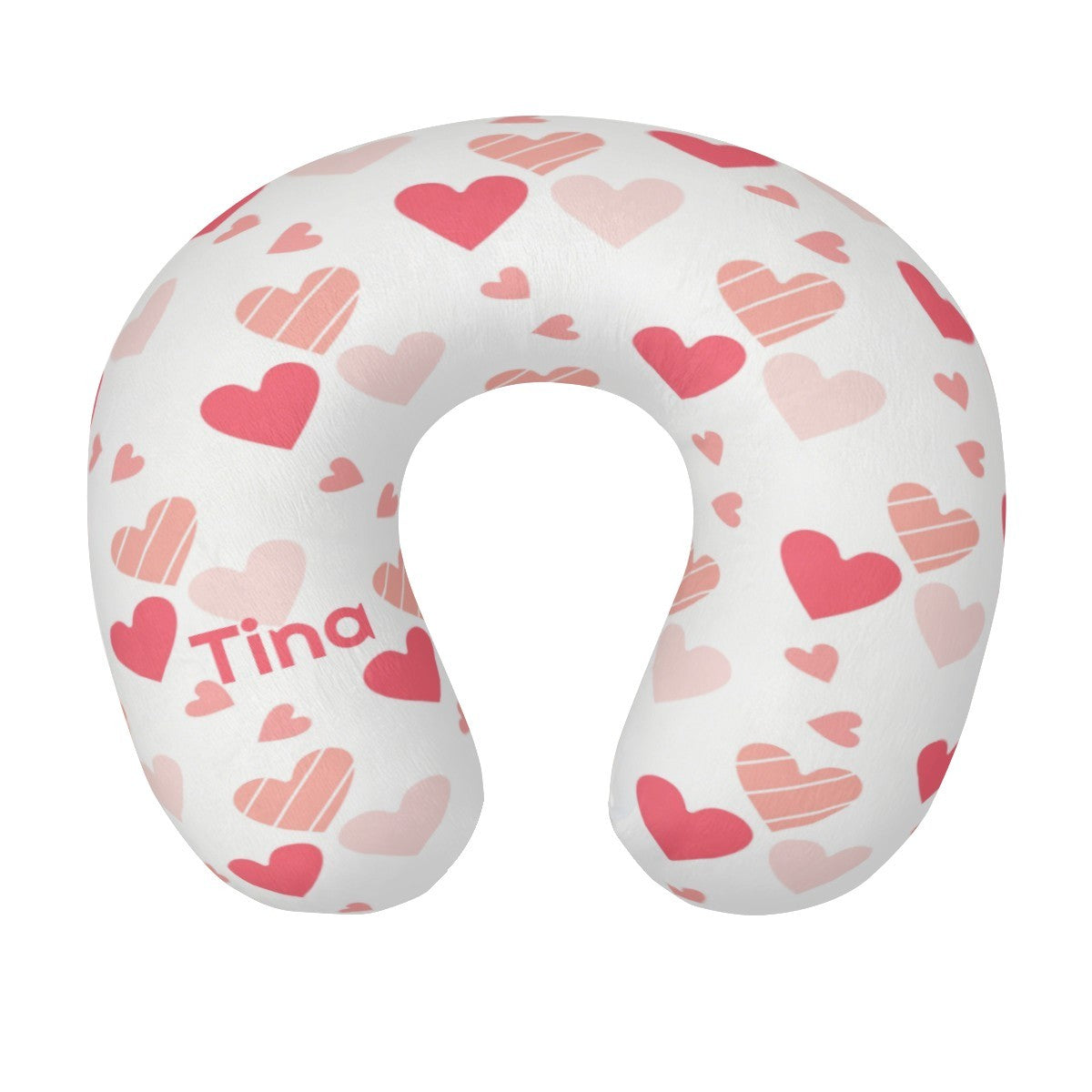 Personalized Hearts Travel Neck Pillow | Custom Name Gift
