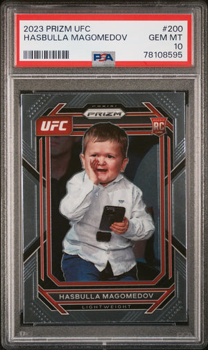 Graded 2023 Panini Prizm UFC Hasbulla Magomedov #200 Rookie RC UFC MMA Card PSA 10 Gem Mint