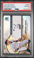 Graded 2023 Topps Bowman Anthony Volpe #BTP3 Scouts Top 100 Rookie RC Baseball Card PSA 10 Gem Mint