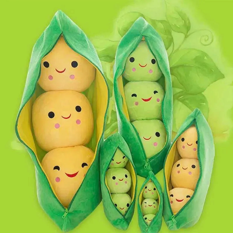 25cm Kawaii Pea Plush – Soft Pea-Shaped Pillow Toy for Kids