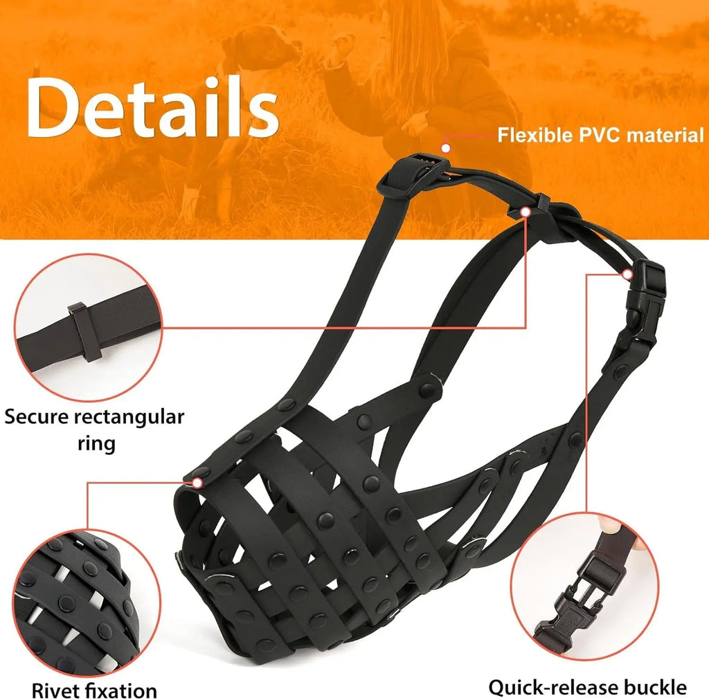 Lightweight Basket Dog Muzzle – Adjustable, Breathable