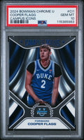 Graded 2024 Topps Bowman Chrome U Cooper Flagg #CI1 Campus Icons Rookie RC Basketball Card PSA 10 Gem Mint