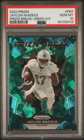 Graded 2023 Panini Prizm Jaylen Waddle #PB7 Prizm Break Green Ice Football Card PSA 10 Gem Mint