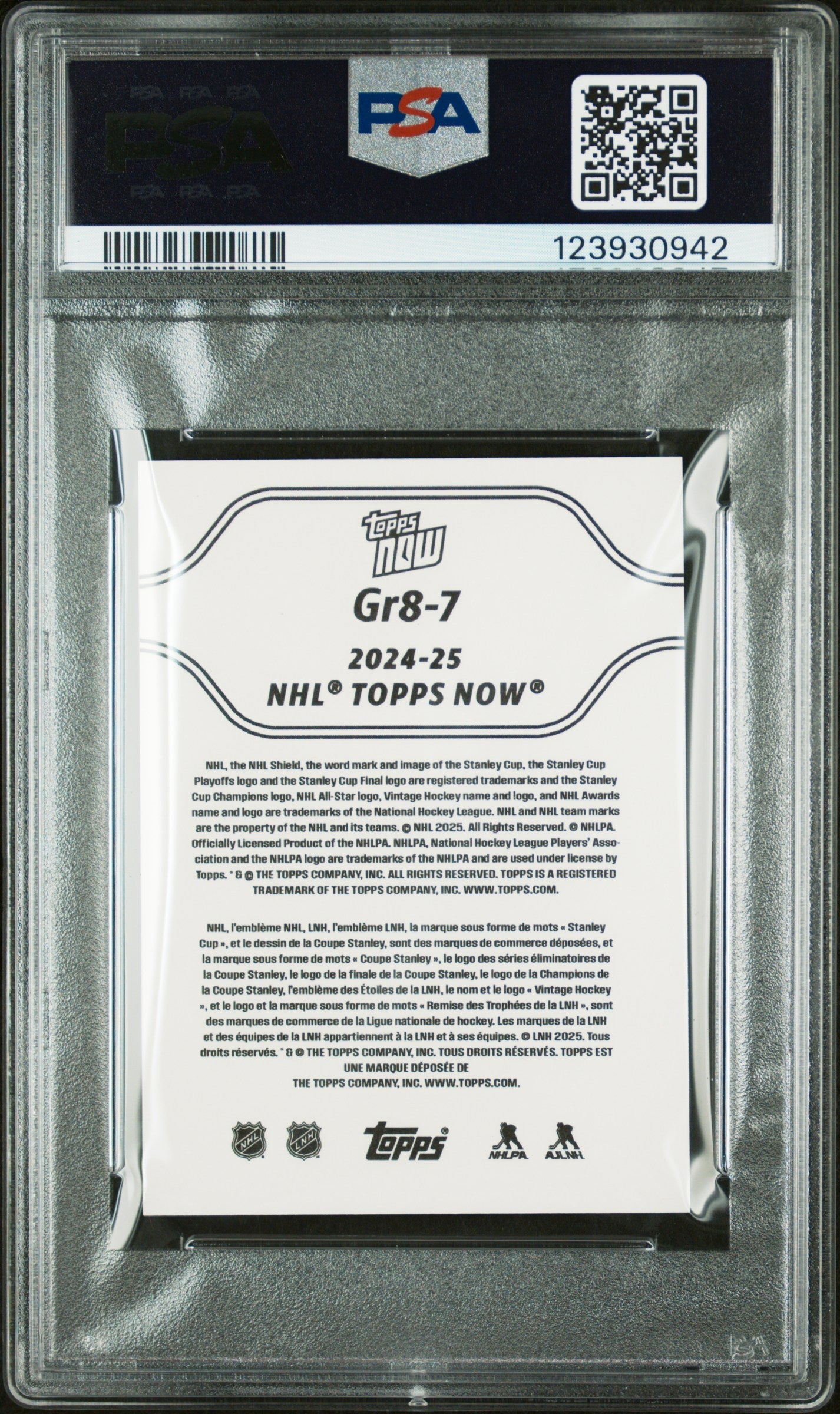 Graded 2024 Topps Now Alex Ovechkin #7 The GR8 Chase Sticker Hockey Card PSA 8 Near Mint