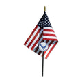 Air Force Wings Veteran Grave Marker With 30 Inch Tall American Cemetery Flag, Officially Licensed Military Seal.